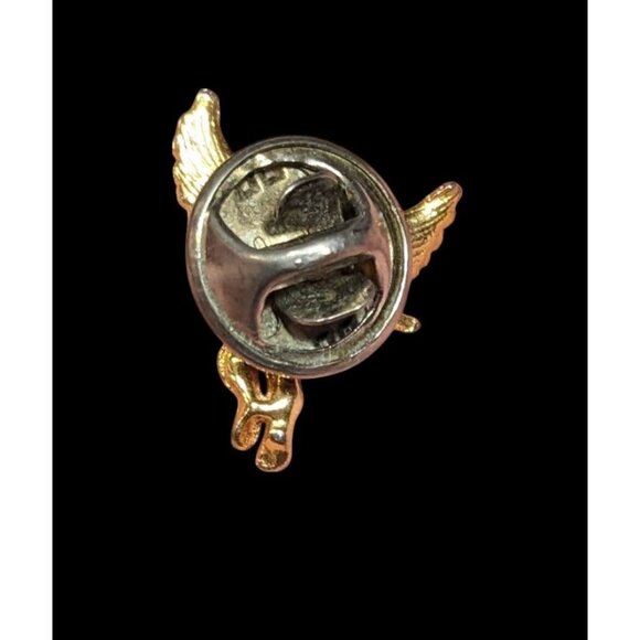 Vintage Minimalist Guardian Angel Gold Tone Lapel Pin - Picture 2 of 6